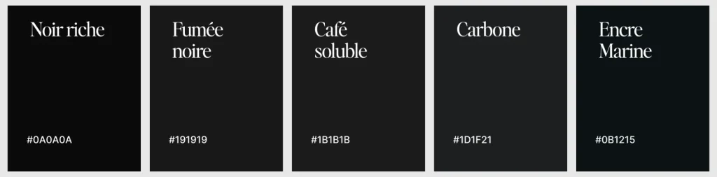 Voici 5 alternatives au noir pur #000000